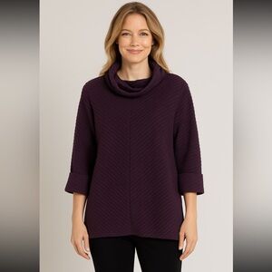 Habitat Textured Cowl Neck Sweater, Women’s Size Small Purple